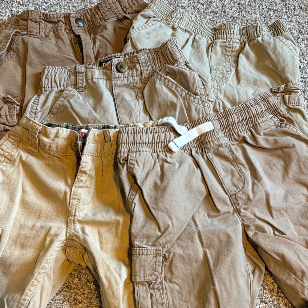 Bundle of 5-3T khaki cargo shorts